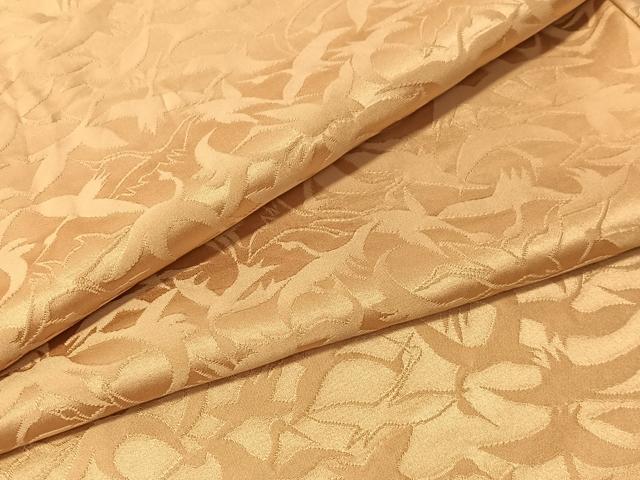 平和屋着物●上質な色無地　飛鶴地紋　飴色　正絹　逸品　CABN3053vp