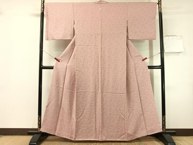 平和屋着物●上質な色無地　鳳凰唐草地紋　石竹色　西部百貨店扱い　正絹　逸品　CABN3054vp