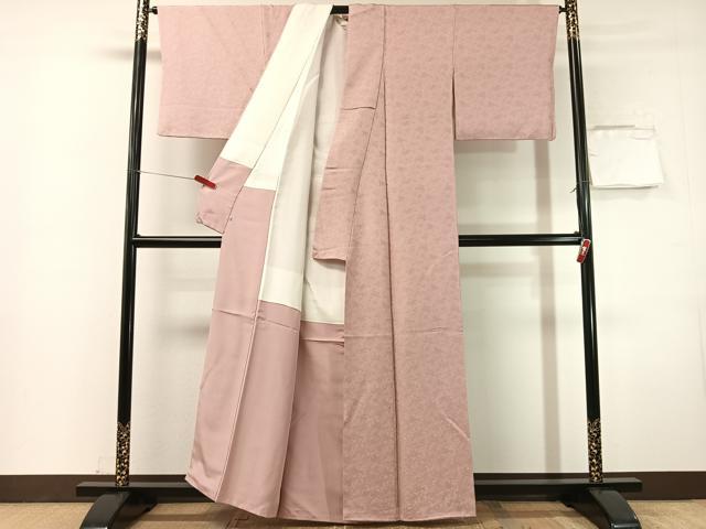 平和屋着物●上質な色無地　鳳凰唐草地紋　石竹色　西部百貨店扱い　正絹　逸品　CABN3054vp