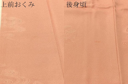 平和屋着物●上質な色無地　貝桶地紋　薄紅色　正絹　逸品　CABN3055vp