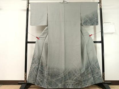 平和屋着物●訪問着　紬地　作家物　流線文　正絹　逸品　未使用　CABN3057vp