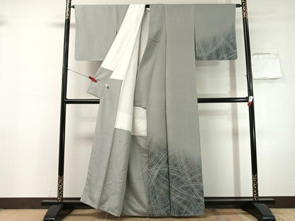 平和屋着物●訪問着　紬地　作家物　流線文　正絹　逸品　未使用　CABN3057vp