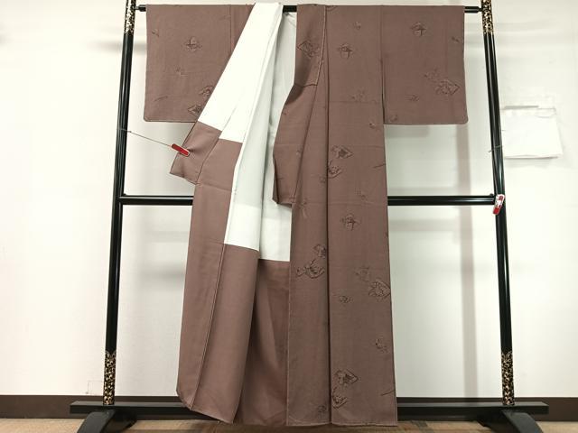 平和屋着物●上質なお召　彩天目織　玩具文　正絹　逸品　未使用　CABN3065vp