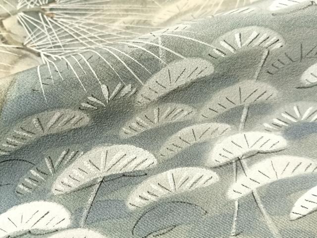 平和屋着物●日本画家　濡れ描き友禅作家　高橋峰陵　訪問着　手描き　松　暈し染め　金彩　さが美扱い　正絹　逸品　CABN3068vp