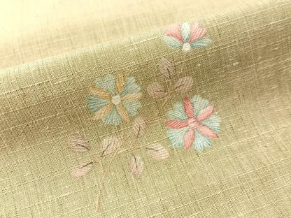 平和屋着物●訪問着　紬地　草花文　鈴乃屋扱い　正絹　逸品　未使用　CABN3074vp