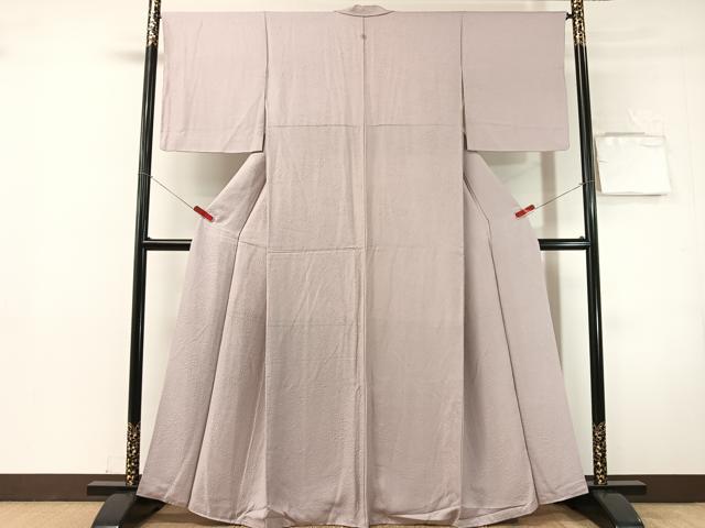 平和屋着物●上質な色無地　草花地紋　紅藤色　正絹　逸品　CABN3078vp