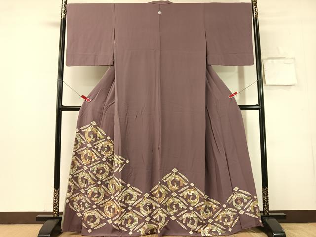 平和屋着物●豪華色留袖　駒刺繍　束ね熨斗花丸文　金彩　正絹　逸品　CABN3126vp