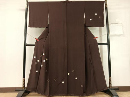 平和屋着物●訪問着　駒刺繍　佐賀錦　雪輪文　金銀彩　正絹　逸品　未使用　CABN3135vp