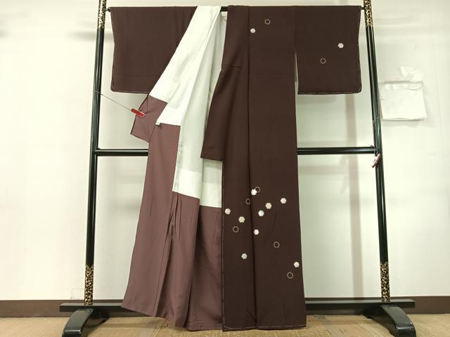 平和屋着物●訪問着　駒刺繍　佐賀錦　雪輪文　金銀彩　正絹　逸品　未使用　CABN3135vp