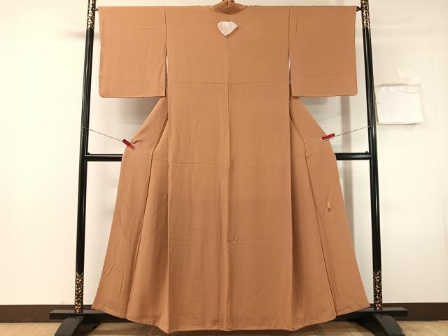 平和屋着物●上質な色無地　作家物　江戸茶色　正絹　逸品　未使用　CABN3137vp