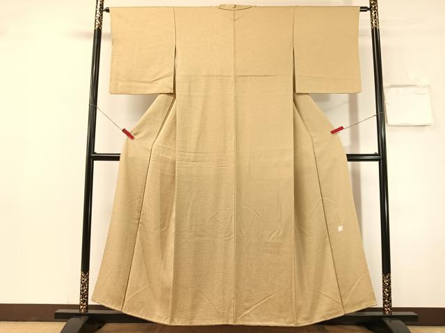平和屋着物●本加賀友禅作家　成竹登茂男監修　色無地　白橡色　正絹　逸品　CABN3138vp