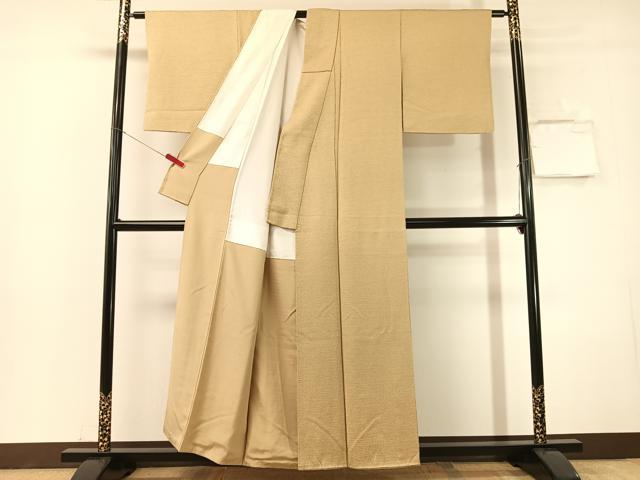 平和屋着物●本加賀友禅作家　成竹登茂男監修　色無地　白橡色　正絹　逸品　CABN3138vp