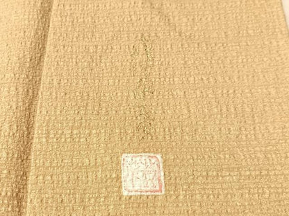 平和屋着物●本加賀友禅作家　成竹登茂男監修　色無地　白橡色　正絹　逸品　CABN3138vp