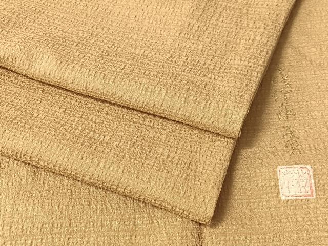 平和屋着物●本加賀友禅作家　成竹登茂男監修　色無地　白橡色　正絹　逸品　CABN3138vp