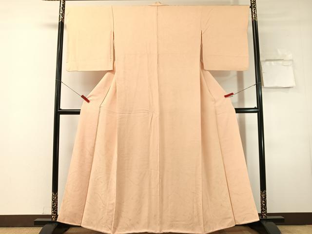 平和屋着物●上質な色無地　道長地紋　肌色　正絹　逸品　CABN3140vp