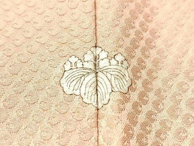 平和屋着物●上質な色無地　鹿の子花地紋　洗柿色　正絹　逸品　CABN3144vp
