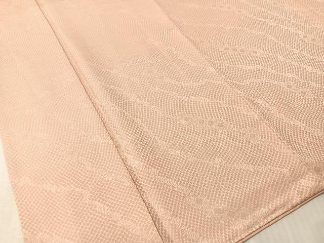 平和屋着物●上質な色無地　鹿の子花地紋　洗柿色　正絹　逸品　CABN3144vp