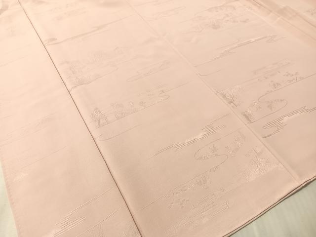 平和屋着物●上質な色無地　人物風景地紋　虹色　正絹　逸品　CABN3146vp