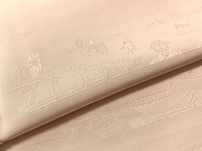 平和屋着物●上質な色無地　人物風景地紋　虹色　正絹　逸品　CABN3146vp