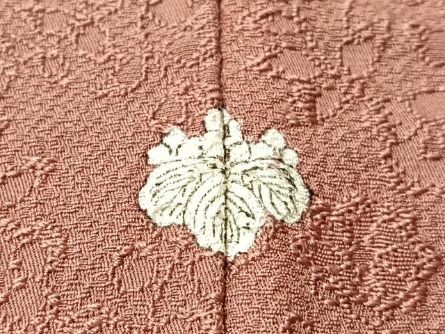 平和屋着物●上質な色無地　花唐草地紋　浅蘇芳色　正絹　逸品　CABN3147vp