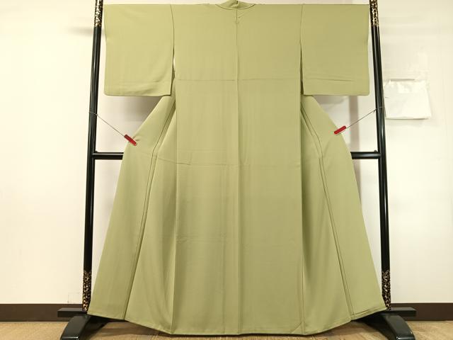 平和屋着物●上質な色無地　柳茶色　正絹　逸品　CABN3148vp
