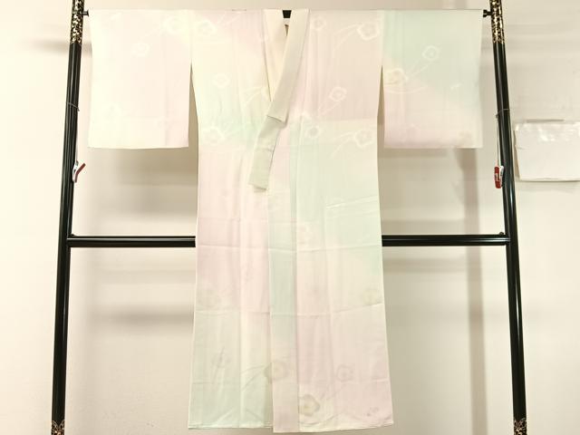 平和屋着物●長襦袢　袷　梅地紋　暈し染め　正絹　逸品　CABN3154vp