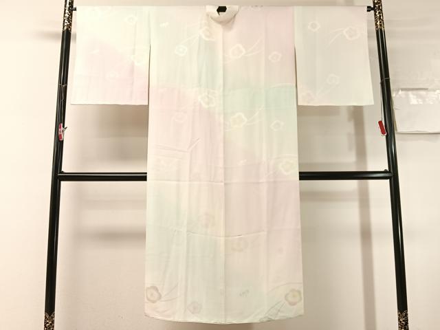 平和屋着物●長襦袢　袷　梅地紋　暈し染め　正絹　逸品　CABN3154vp