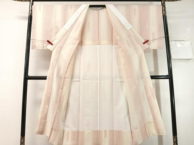 平和屋着物●長襦袢　無双仕立て　矢羽根　千鳥格子　洗える着物　未使用　CABN3156vp