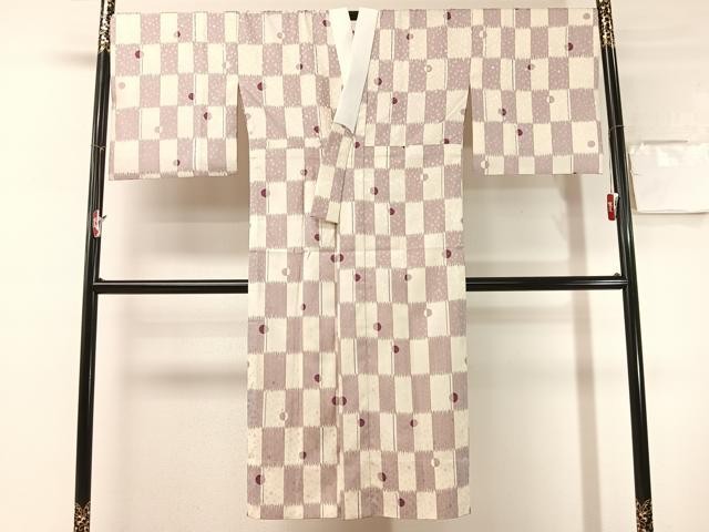 平和屋着物●長襦袢　無双仕立て　市松丸文　洗える着物　CABN3157vp