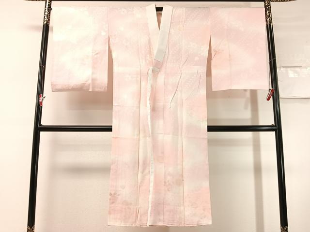 平和屋着物●長襦袢　無双仕立て　作家物　さくら染　辻が花地紋　暈し染め　正絹　逸品　CABN3159vp