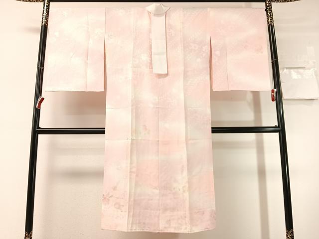 平和屋着物●長襦袢　無双仕立て　作家物　さくら染　辻が花地紋　暈し染め　正絹　逸品　CABN3159vp
