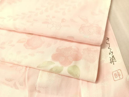 平和屋着物●長襦袢　無双仕立て　作家物　さくら染　辻が花地紋　暈し染め　正絹　逸品　CABN3159vp
