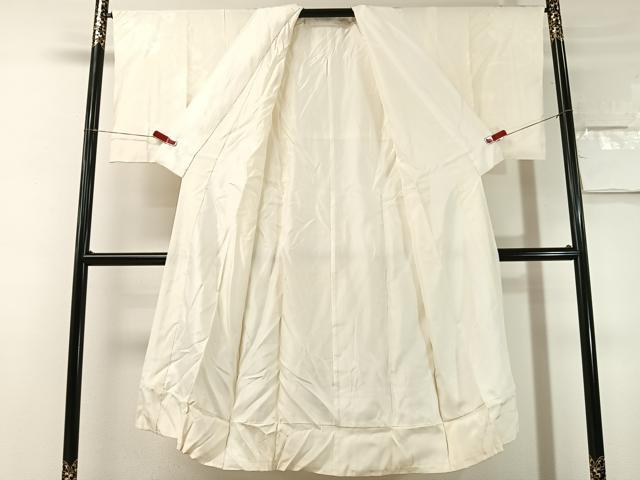 平和屋着物●長襦袢　袷　打ち出の小槌地紋　生成り色　半衿刺繍　広衿仕立て　正絹　逸品　CABN3160vp