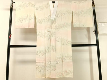 平和屋着物●長襦袢　無双仕立て　草花文　暈し染め　正絹　逸品　未使用　CABN3161vp