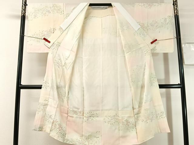 平和屋着物●長襦袢　無双仕立て　草花文　暈し染め　正絹　逸品　未使用　CABN3161vp