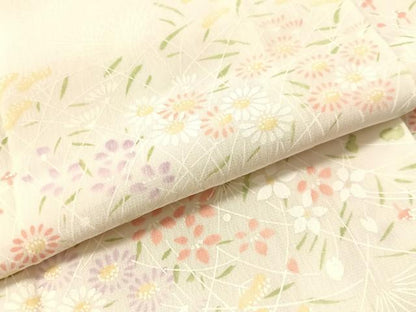 平和屋着物●長襦袢　無双仕立て　草花文　暈し染め　正絹　逸品　未使用　CABN3161vp
