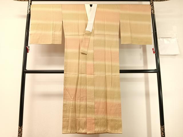 平和屋着物●長襦袢　無双仕立て　鱗地紋　暈し染め　正絹　逸品　未使用　CABN3163vp