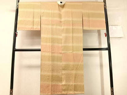 平和屋着物●長襦袢　無双仕立て　鱗地紋　暈し染め　正絹　逸品　未使用　CABN3163vp