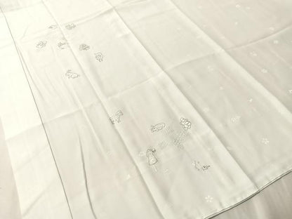 平和屋着物●長襦袢　無双仕立て　刺繍　十二支　干支　金糸　正絹　逸品　未使用　CABN3166vp