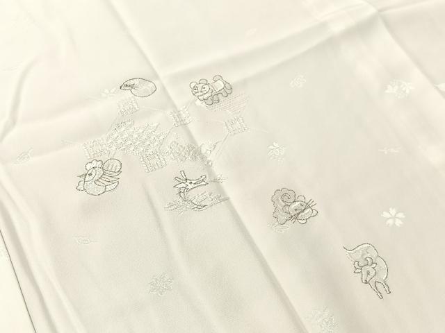 平和屋着物●長襦袢　無双仕立て　刺繍　十二支　干支　金糸　正絹　逸品　未使用　CABN3166vp