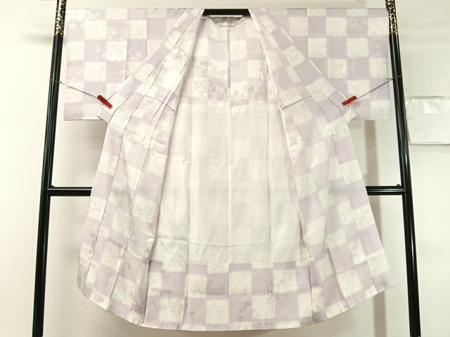 平和屋着物●長襦袢　無双仕立て　市松花地紋　正絹　逸品　CABN3167vp