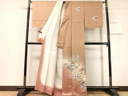 平和屋着物●訪問着　地紙鳳凰花文　暈し染め　金彩　正絹　逸品　未使用　CABN3170vp