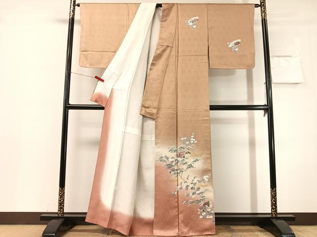 平和屋着物●訪問着　地紙鳳凰花文　暈し染め　金彩　正絹　逸品　未使用　CABN3170vp