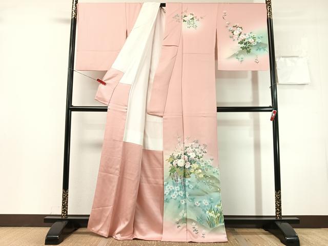 平和屋着物●訪問着　花篭文　暈し染め　金彩　正絹　逸品　CABN3175vp