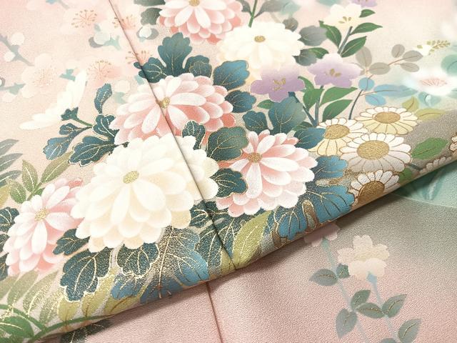 平和屋着物●訪問着　花篭文　暈し染め　金彩　正絹　逸品　CABN3175vp