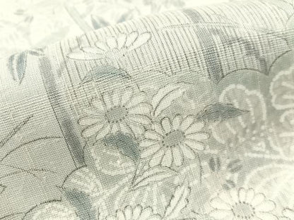 平和屋着物●上質な小紋　紬地　草花文　正絹　逸品　CABN3178vp
