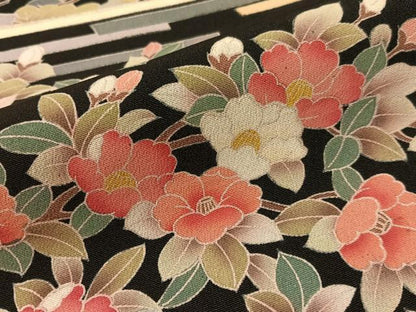 平和屋着物●豪華黒留袖　友禅　作家物　松竹梅鳥文　正絹　逸品　CABN3186vp