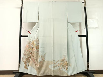 平和屋着物●豪華色留袖　流水枝花文　金銀彩　正絹　逸品　CABN3188vp
