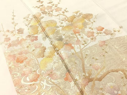 平和屋着物●豪華色留袖　流水枝花文　金銀彩　正絹　逸品　CABN3188vp