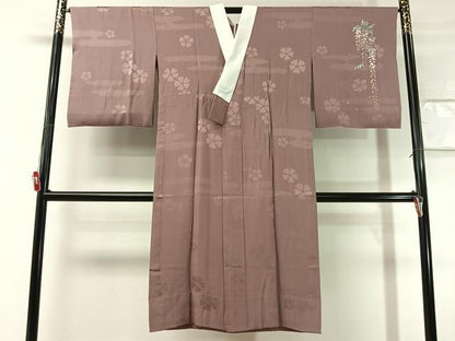 平和屋着物●長襦袢　無双仕立て　刺繍　藤花房　撫子地紋　やまと誂製　正絹　逸品　CABN3190vp